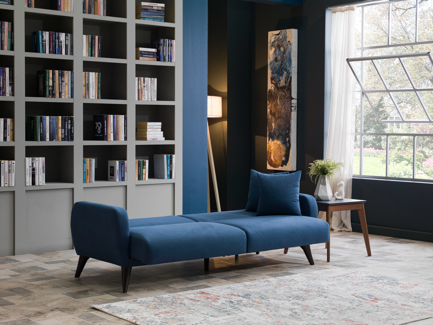 Lelana 78.75'' Sleeper Sofa with Storage Light Grey by Bellona